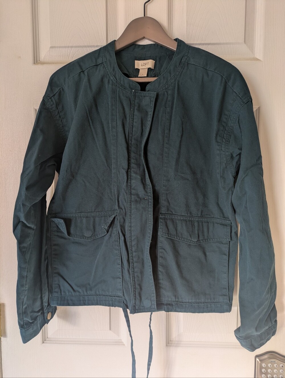 LOFT Deep Teal Drawstring Utility Jacket